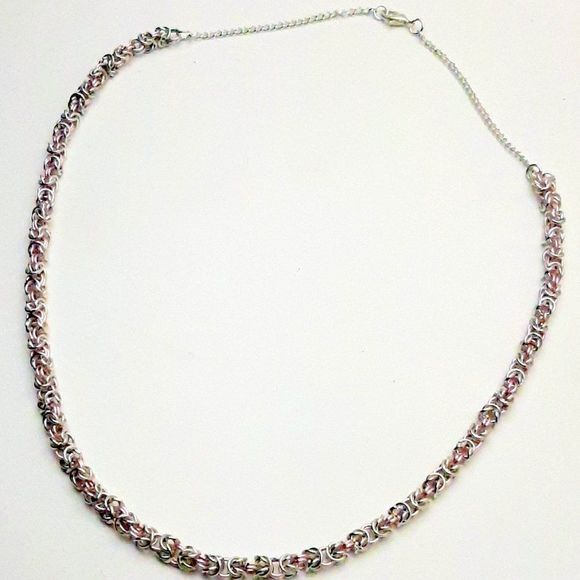 Handmade Byzantine Chainmaille Necklace & Earrings Set - Picture 2 of 12